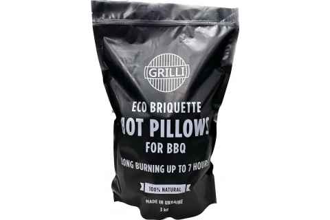 Древесно-угольный экобрикет Hot Pillows 3 кг GRILLI 777777